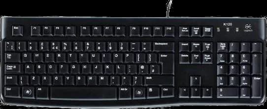 Logitech Desktop Spill Resistant Keyboard and Mouse Set Black USB MK120