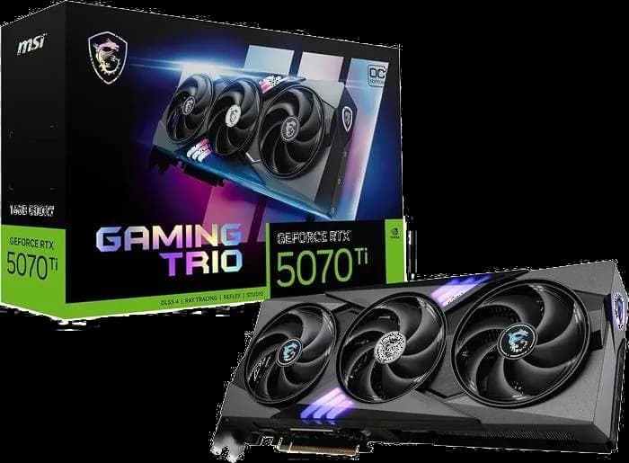 MSI NVIDIA GeForce RTX 5070 Ti 16GB GAMING TRIO OC Blackwell Graphics Card